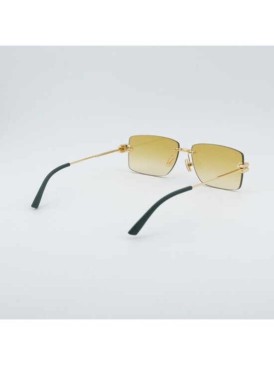 Bottega Veneta BV1126S 006 Sunglasses Gold Rectangle Frame, Yellow Lenses main image 6